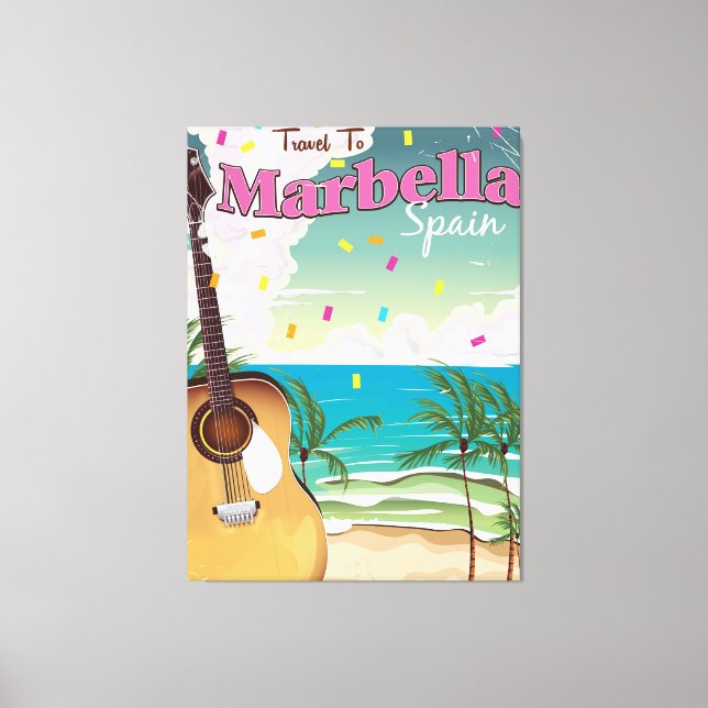 Marbella Spanish vintage holiday poster Canvas Print (Front)