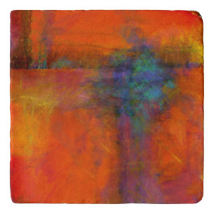 Marbl Trivet featuring a Colorful Abstract Pain