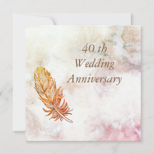 Marble  40th Wedding Anniversary Invitation
