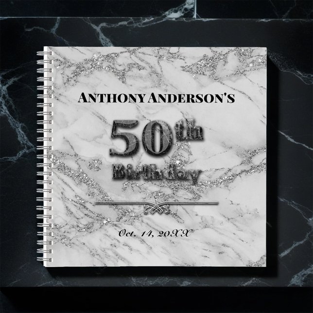 Marble 50th Birthday Party Guest Book (Creator Uploaded)