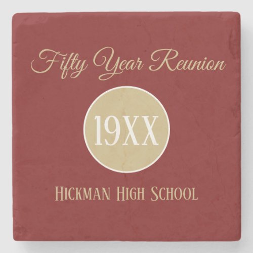 Marble 50th class reunion gift coaster