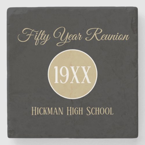 Marble 50th class reunion gift coaster