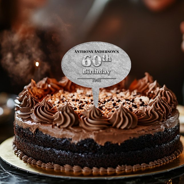 Marble 60th Birthday Party  Cake Topper (Creator Uploaded)