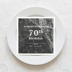 Marble 70th Birthday Party Napkins