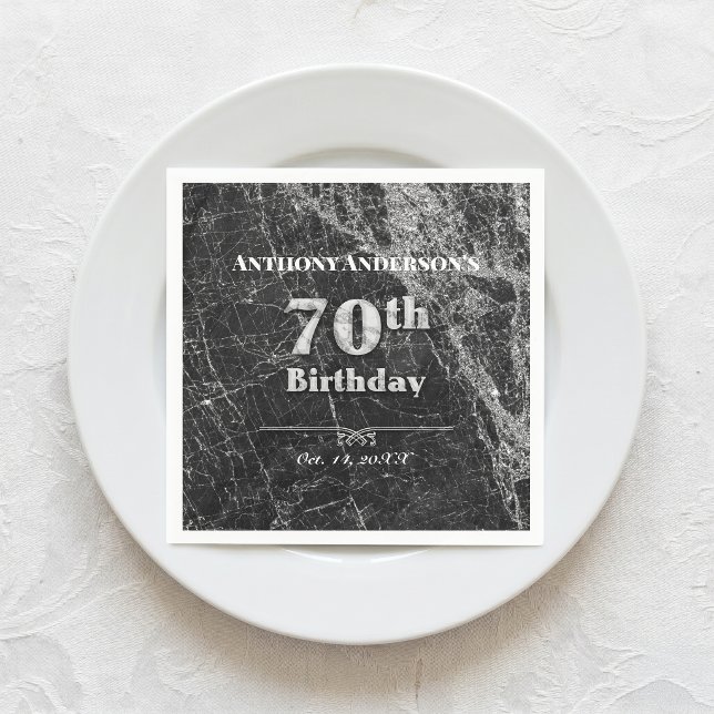 Marble 70th Birthday Party Napkins (Creator Uploaded)