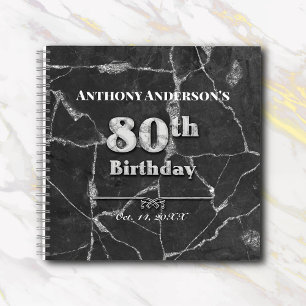 Marble 80th Birthday Party Guest Book