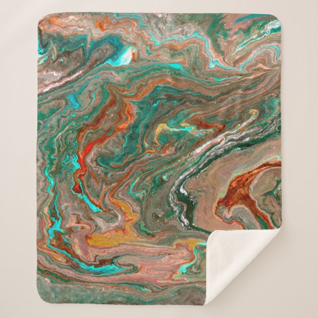 Marble abstract acrylic background. Marbling artwo Sherpa Blanket (Front)