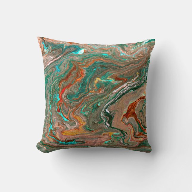 Marble abstract acrylic background. Marbling artwo Throw Pillow (Front)