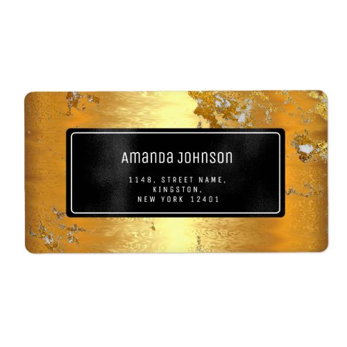 Marble Abstract Black Metal Gold RSVP Abstract VIP Label