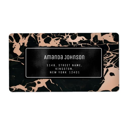 Marble Abstract Black Metal Rose RSVP Abstract VIP Label