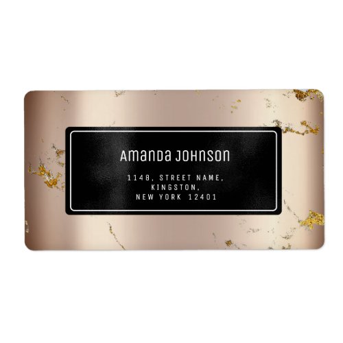 Marble Abstract Black Rose Gold RSVP Abstract VIP Label