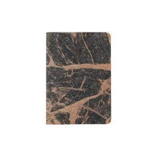 Marble Abstract Decor Texture Black Gold Passport Holder