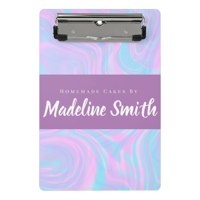 Marble Abstract Homemade Cake Bakery Mini Clipboard (Front)
