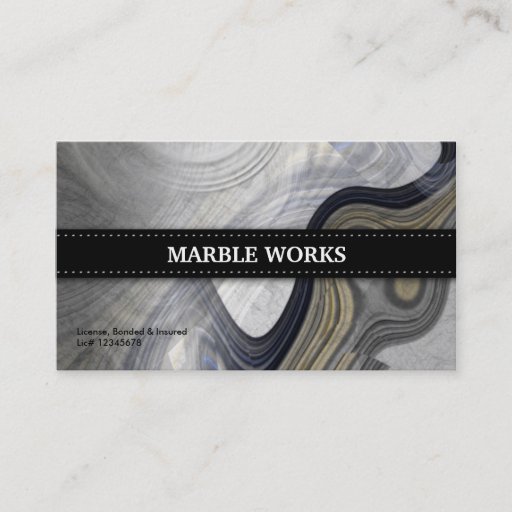 Customizable Marble Abstract Kitchen Remodeling Business Card Template