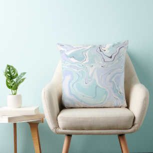 Marble Abstract Light blue Throw Pillow – Modern