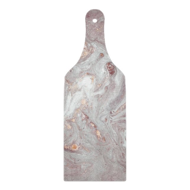 MARBLE ABSTRACT LILAC SILVER CUTTING BOARD (Front)