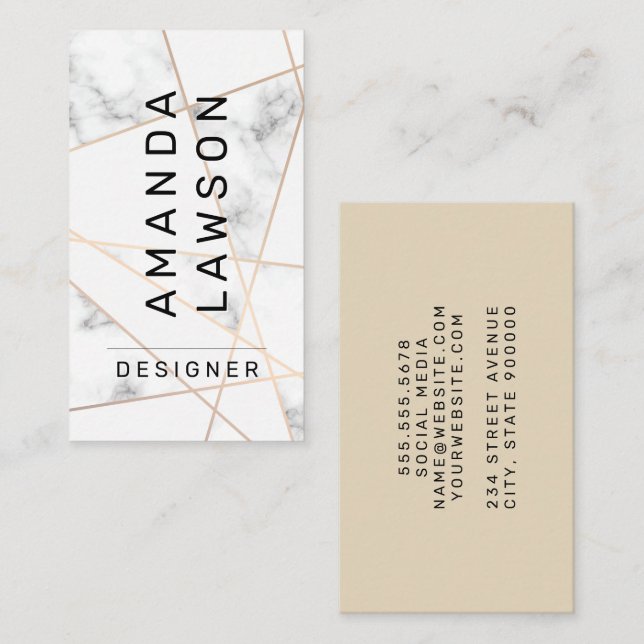 Marble | Abstract Lines Business Card (Front/Back)