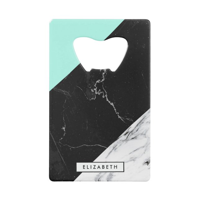 Marble Abstract Pattern Credit Card Bottle Opener (Front)
