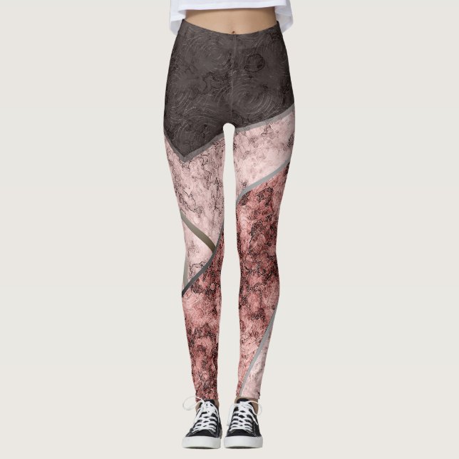 Marble abstract pattern leggings (Front)