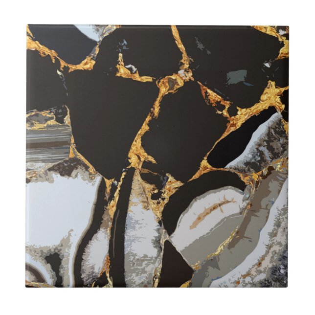Marble Abstract Texture Ceramic Tile (Front)