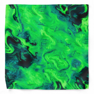 Marble Acrylic Painting in Green Bandana