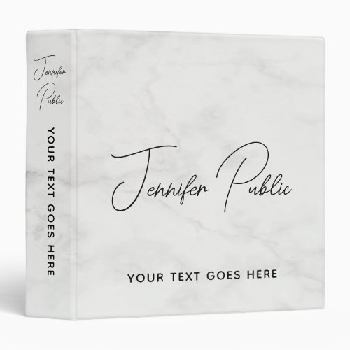 Marble Add Name Logo Script Text Here 3 Ring Binder