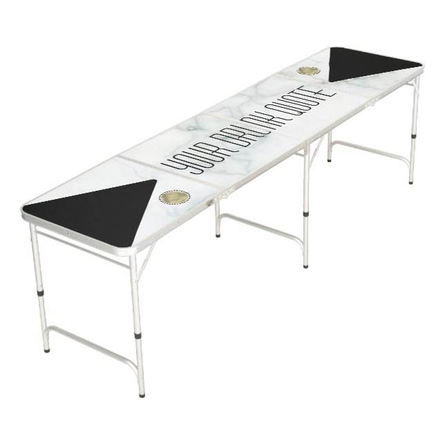 Marble Add Quote Custom Long Beer Pong Table (Angled)