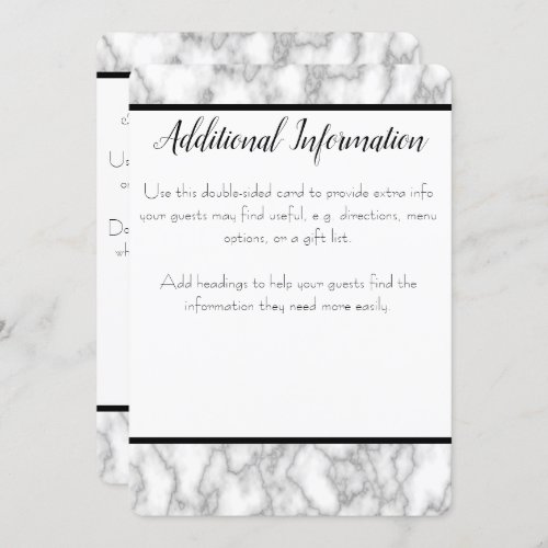 Marble Additional Info Card
