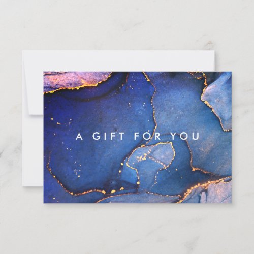 Marble Agate Blue And Gold Gift Certificate