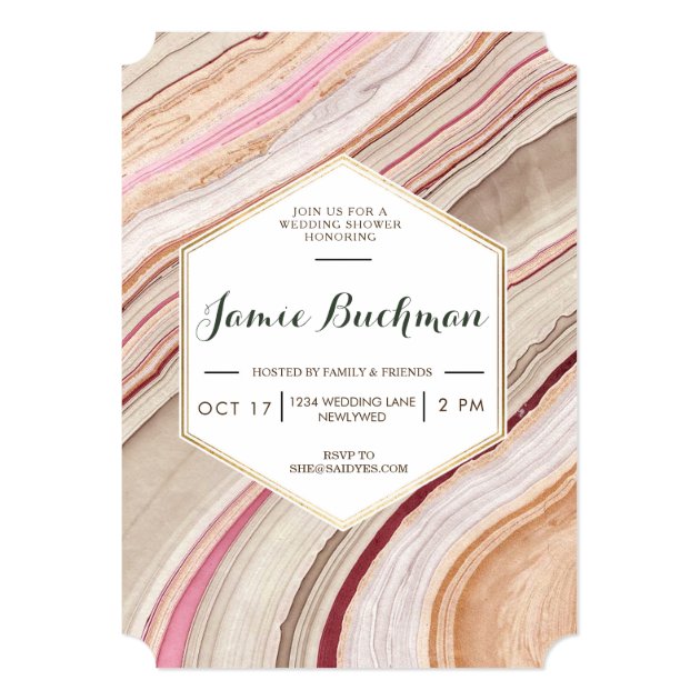 Marble Agate Bridal Shower Invitation