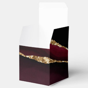Marble Agate Chic Black Purple Gold Glitter Favor Boxes