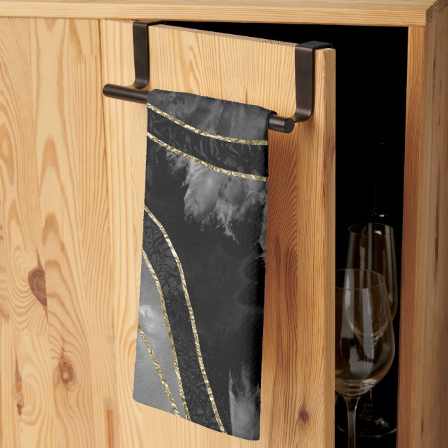 Marble Agate Gold Glam 11 Kitchen Towel (Thirds Fold)