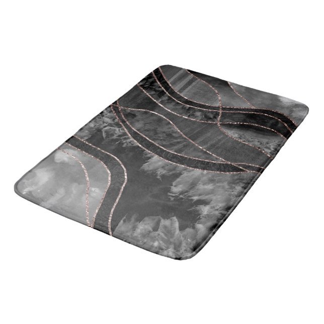 Marble Agate Gold Glam 12 Bath Mat (Angled)
