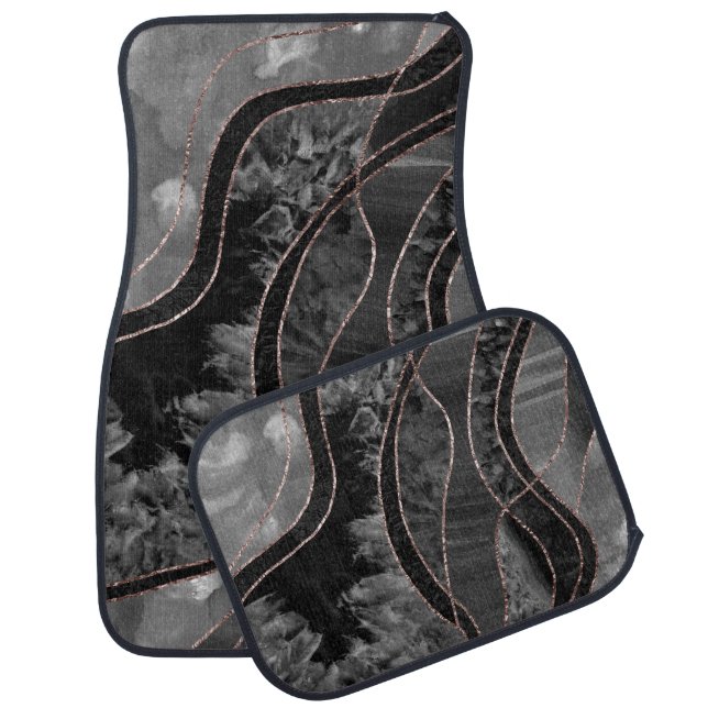 Marble Agate Gold Glam 12 Car Floor Mat (Set)