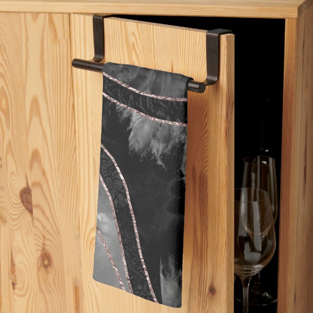 Marble Agate Gold Glam 12 Kitchen Towel (Thirds Fold)