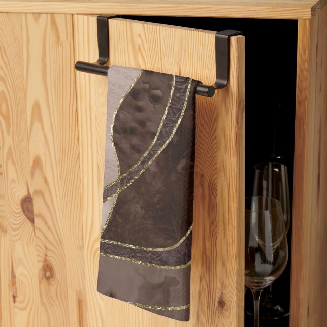 Marble Agate Gold Glam 4 - landscape Kitchen Towel (Thirds Fold)