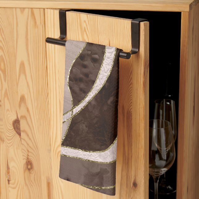 Marble Agate Gold Glam 5 - landscape Kitchen Towel (Thirds Fold)