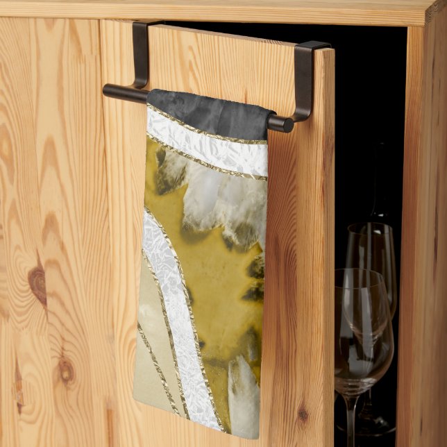 Marble Agate Gold Glam 7 Kitchen Towel (Thirds Fold)