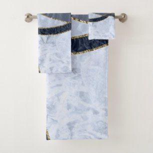 Marble Agate Gold Glam 8 - landscape Bath Towel Set