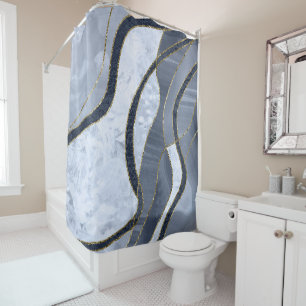 Marble Agate Gold Glam 8 Shower Curtain