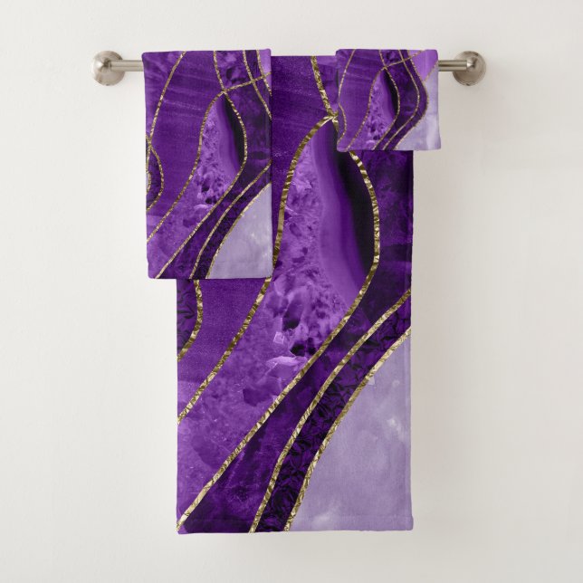 Marble Agate Gold Glam 9 Bath Towel Set (Insitu)