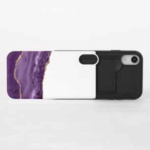 Marble Agate Golden Glitter Accents Chic Glam iPhone XR Slider Case