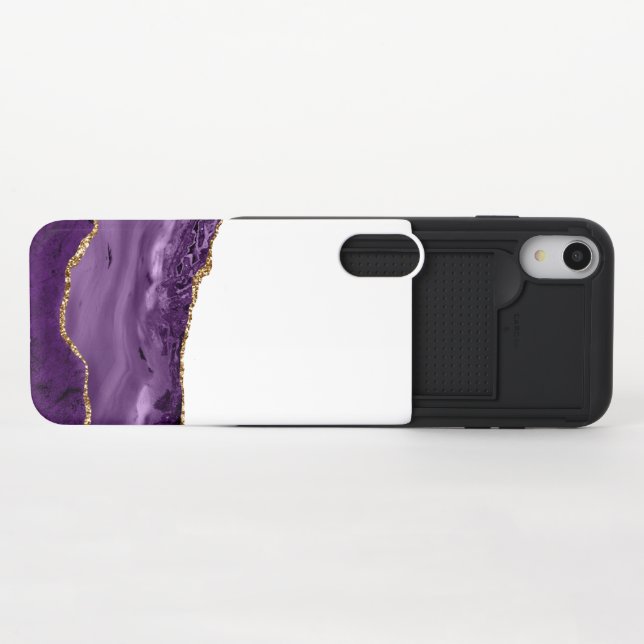 Marble Agate Golden Glitter Accents Chic Glam Uncommon iPhone Case (Open)