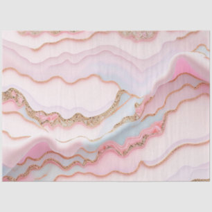 Marble Agate Modern Blue Pink Gold Collection Tissue Paper