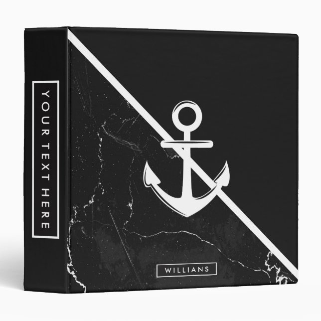 Marble & Anchor 3 Ring Binder (Front/Spine)