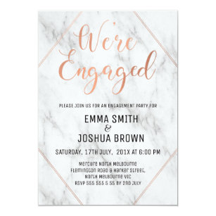 marble engagement party invitations