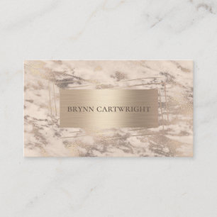 Marble and Champagne Shimmer Modern Elegant Business Card