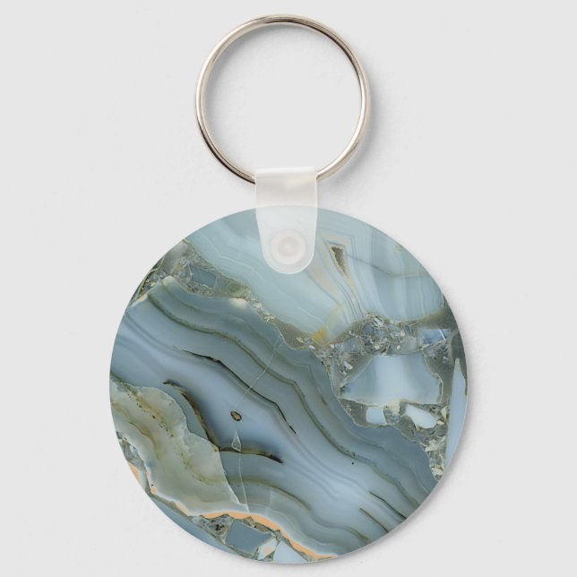 Marble and Crystal Keychain (Front)