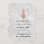 Marble and Faux Rose Gold Pineapple Bridal Shower Invitation (Front/Back)