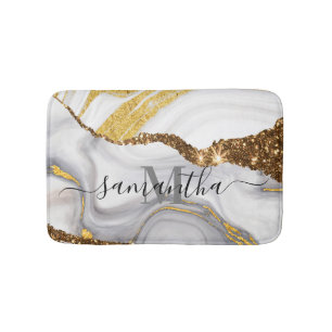 Marble and Glitter Bath Mat